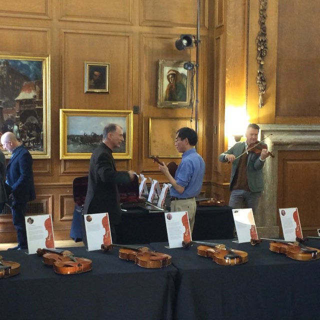 Contemporary violin maker Exhibit in NYC. http://www.reedyeboahviolins.com/ a great day playing some 30 violins from some of the best makers