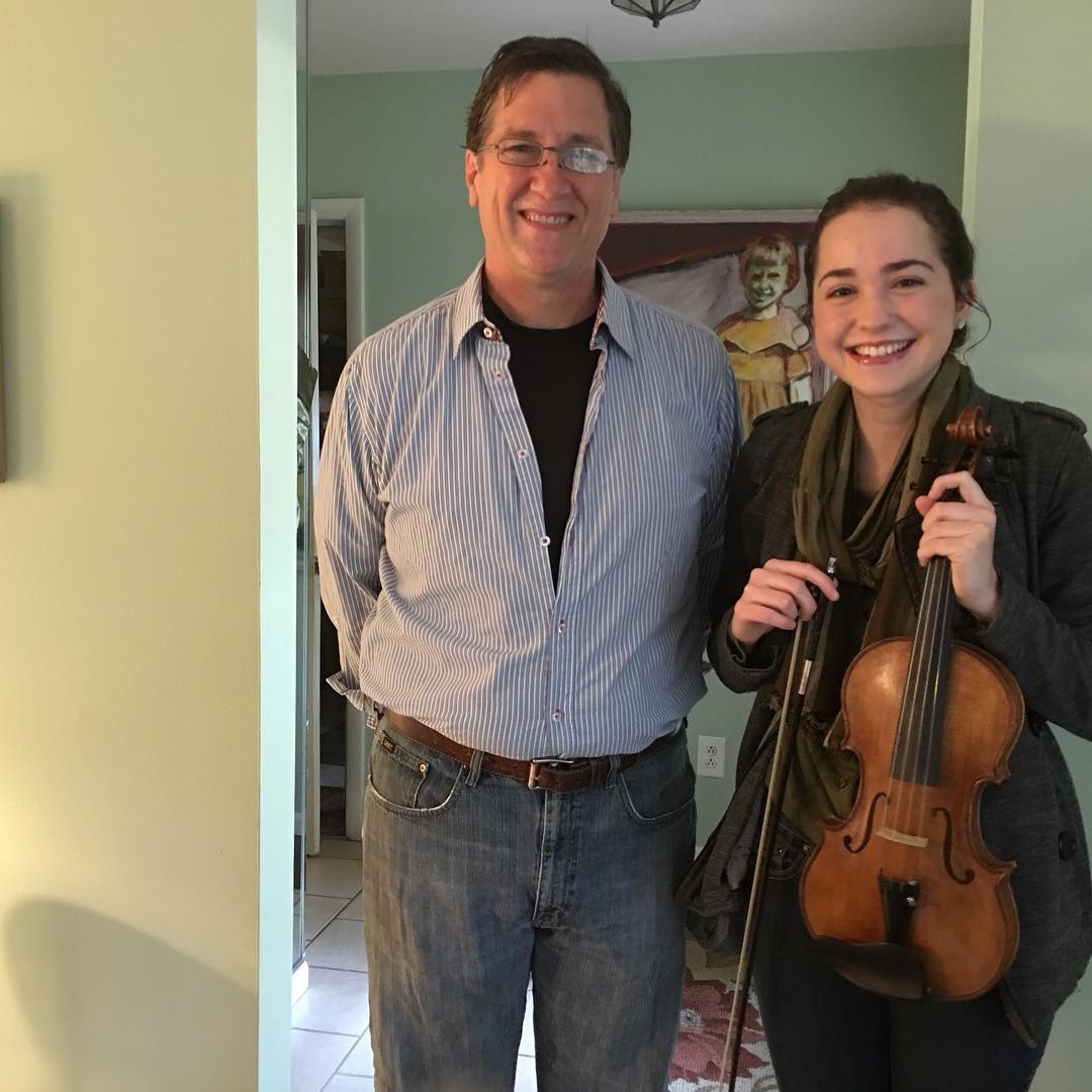 Violin Karl going to his new home with Sara. Sara is a promising violin student who will play Karl for the next year. I’m thrilled to loan Karl to Sara, helping her have a better instrument while she continues her studies. If you know other serious violin students who need a better instrument, please contact me. I have a few more that I’d be happy to loan aspiring violinist!